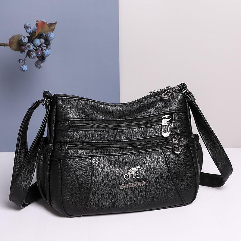 Women's bag trendy fashion mom bag retro soft leather shoulder messenger bag large capacity middle-aged ladies backpack_voghion.com