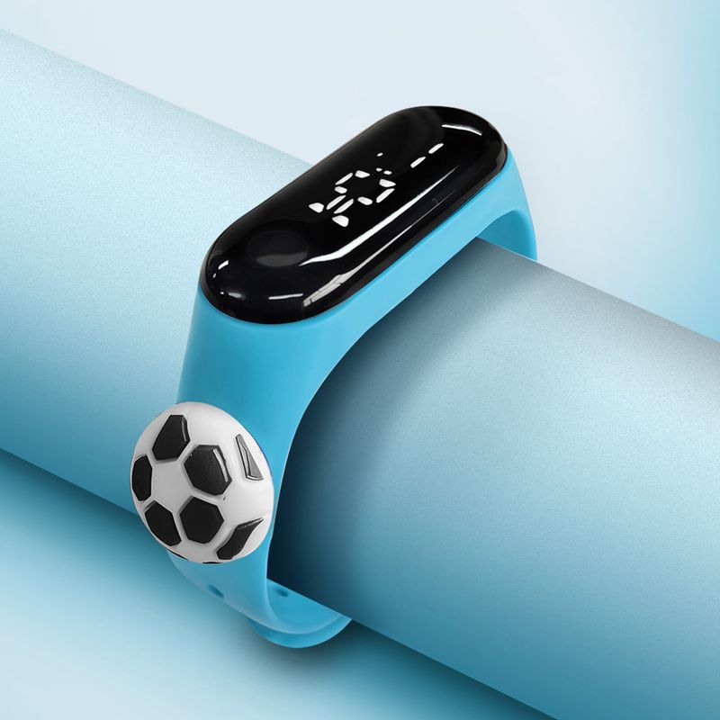 Children's Watches Children's Primary School Students Silicone Football Electronic Watch Junior High School Cartoon Time Watch Simple Sports Bracelet_voghion.com