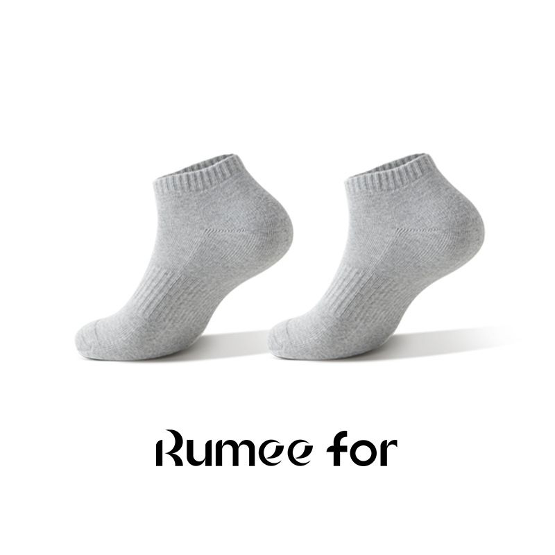 5pcs Deer beige white socks men's mid-tube socks spring and autumn sports pure cotton yarn towel bottom socks deodorant non-slip long socks_voghion.com