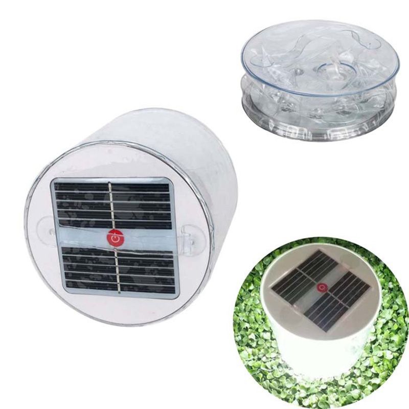 10LED Camping Solar Powered Faltbare Aufblasbare Tragbare Licht Lampe für Garten Hof Led Solar Licht Im Freien_voghion.com