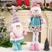 Festive Christmas Decorations Set - Stretchy Santa Claus Snowman Reindeer Grandma Figurines For Window Display & Home Decor_voghion.com
