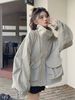 2025 Neue Frühlings- und Herbst-Taschendesign-lose Freizeitsport-Arbeitsjacke für zierliche Frauen_voghion.com
