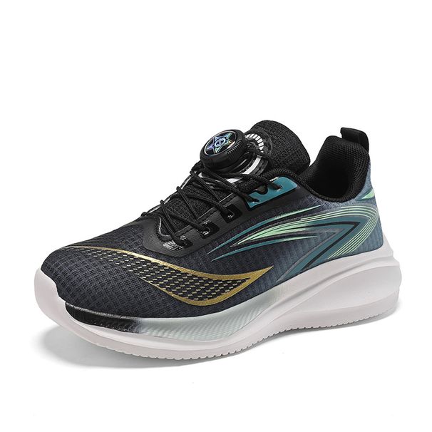 Children's Shoes Spring And Autumn Mesh Breathable Sports Shoes Rotating Buckle Running Shoes_voghion.com