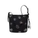 Nanfeng Chio2nd Starlight Dream Tote Black Denim Shoulder Women Glitter Flower Crossbody Bag_voghion.com