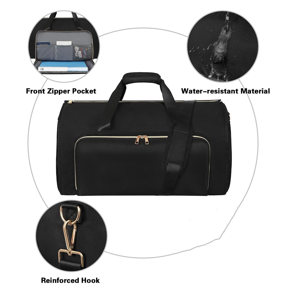 Minimalist Travel Bag Clothing Bag Wear-resistant Folding Storage Hanging Clothes Bag Crossbody Bag Shoulder Bag Handbag_voghion.com