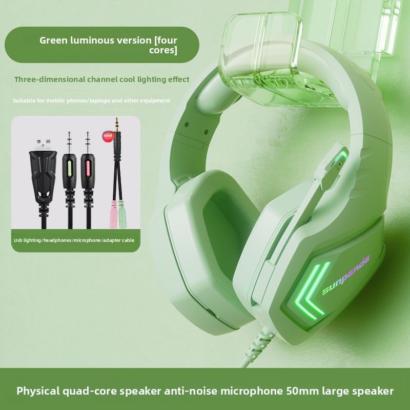 Over-Ear Gaming Headset 7.1 Surround Sound Deep Bass Wired USB Headphone For Desktop Computers With Microphone_voghion.com