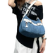 Borsa a tracolla multifunzionale in denim alla moda, stile da donna_voghion.com