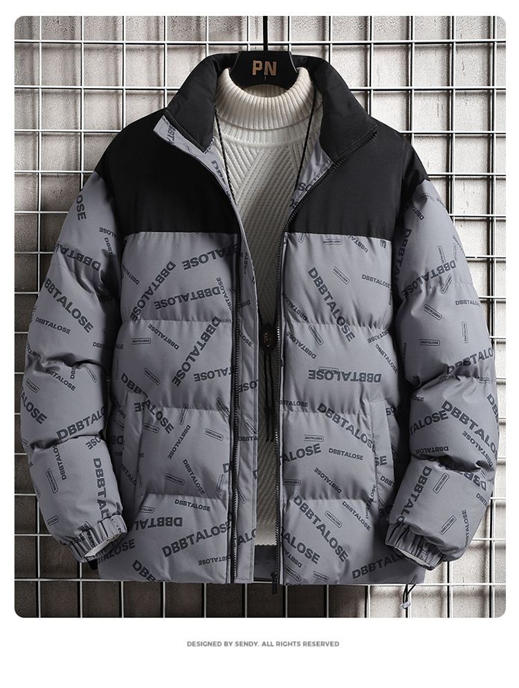 Herren-Winterjacke im koreanischen Stil aus Baumwolle – Stehkragen, lockerer Schnitt | Vintage-Streetwear aus Hongkong | Verdicktes Unisex-Design_voghion.com