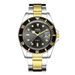Gold Large Dial Quartz Steel Band Single Calendar Men's Watch_voghion.com