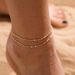 Bohemian Beach Style Versatile Personality Niche Stainless Steel Double Layer Stacked Anklet_voghion.com