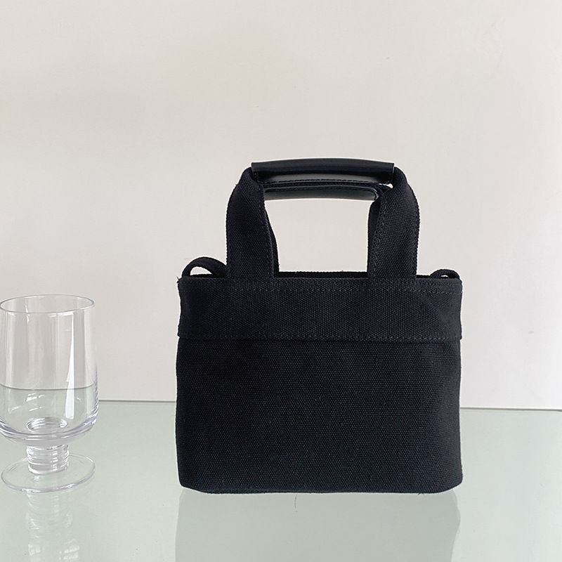 Fargeblokkert lerretsveske for kvinner, koreansk sommerlig ny nisjedesign, allsidig håndholdt liten veske, fasjonabel skulderveske_voghion.com