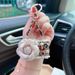 Portachiavi per auto con ciondolo per borsa creativo personalizzato modello di telefono Camellia alla moda per donne_voghion.com
