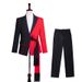 CT Xiao Zhan Style Red And Black Slim Fit Stage Show Singer Performance Tassel Belt Men's Formal Suit Set_voghion.com