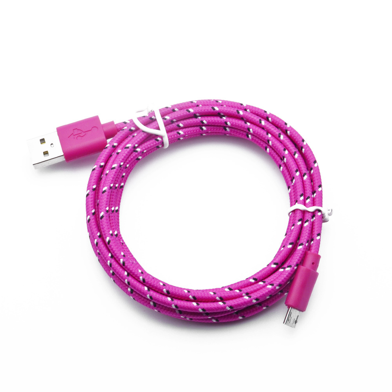 Micro Nylon USB-kabel 1M 2M 3M snabbladdning datakabel laddare lämplig för Samsung S7 S6 lämplig för Xiaomi_voghion.com