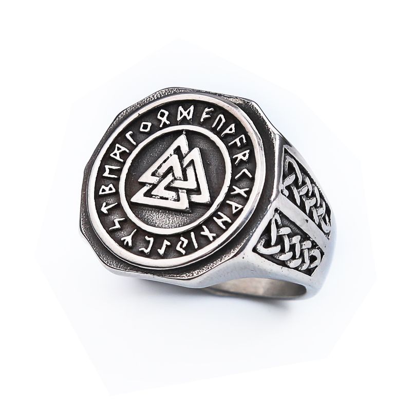 Vintage divatos északi valknut rúna medál rozsdamentes acél vik kelta csomó rúnákkal férfiaknak, amulett ékszerek ajándékok_voghion.com