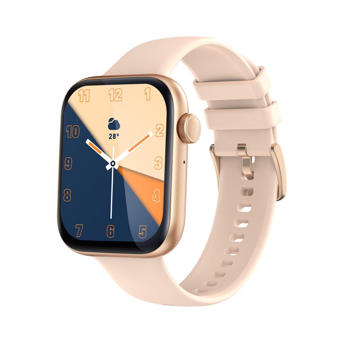 Smartwatch – Bluetooth fitnesstracker met hartslag-, bloeddruk- en muziekbediening (meertalig, vierkant scherm, 7 dagen batterijduur)_voghion.com