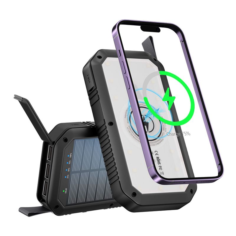 Portable Charger, 10000mAh Power Bank With USB-C Cable For Travel, Fast Charging Battery Pack For IPhone_voghion.com