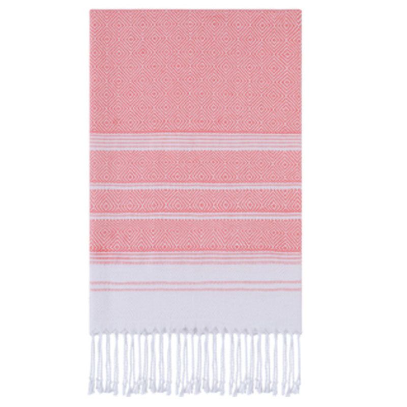 Diamond Checkered Non Sand Turkish Beach Towel Cotton Tassel Bath Towel Turkish Towel Beach Sunscreen Shawl_voghion.com