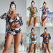 Women's fashion high-end sexy multi-color printed bikini BIKINI three-piece women's swimsuit_voghion.com