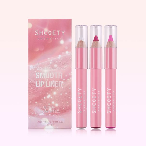SHCOETY 3 - Piece Shimmery Short & Stout Lip Liner Set - Waterproof, Long - Lasting, Smudge - Proof & Non - Bleeding Lipstick Pencils_voghion.com