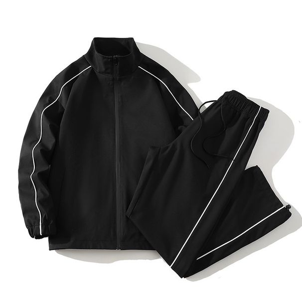 Freizeit-Sportbekleidungsset für Herren, leichte, wasserabweisende Jacke und Hose, zweiteiliges Outfit für Teenager und Paare (Schwarz, Weiß, Pink, Lila) – M-4XL_voghion.com