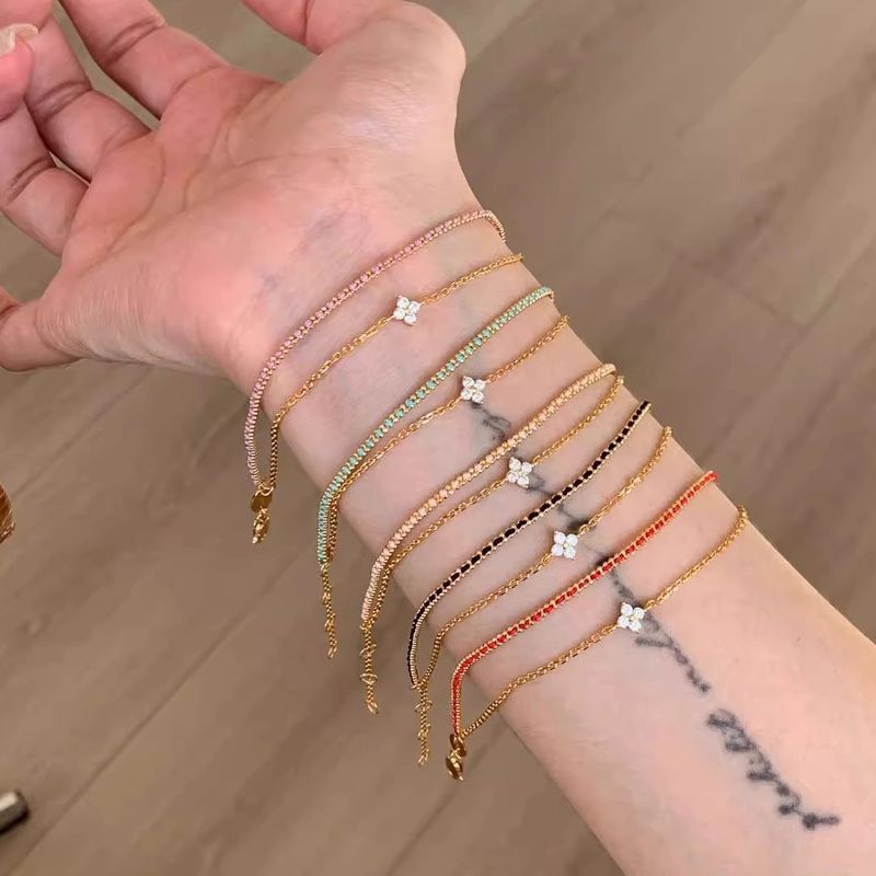 Four-leaf Clover Bracelet For Women, Double Layer Stacking, Simple And Exquisite, Versatile Bracelet, Niche Design,_voghion.com