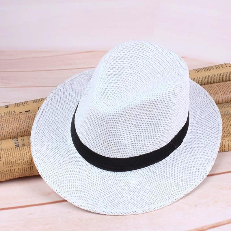 Nieuwe aankomsten NIEUWE Heren Stro Panama Hoed Handgemaakte Cowboy Pet Zomer Strand Reis Zonnehoed_voghion.com