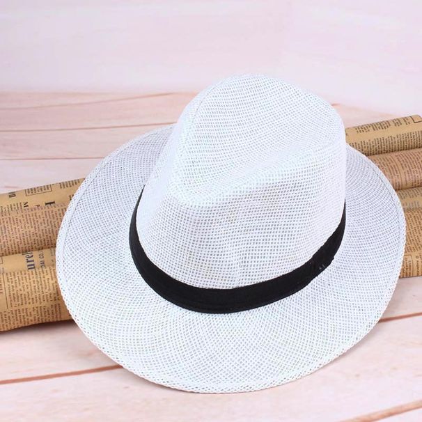 Nieuwe aankomsten NIEUWE Heren Stro Panama Hoed Handgemaakte Cowboy Pet Zomer Strand Reis Zonnehoed_voghion.com