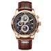 Men's Luxury Quartz Watch With Moon Phase, Date Display, And Water Resistance - Elegant Business Chronograph With Leather Strap And Mineral Glass_voghion.com