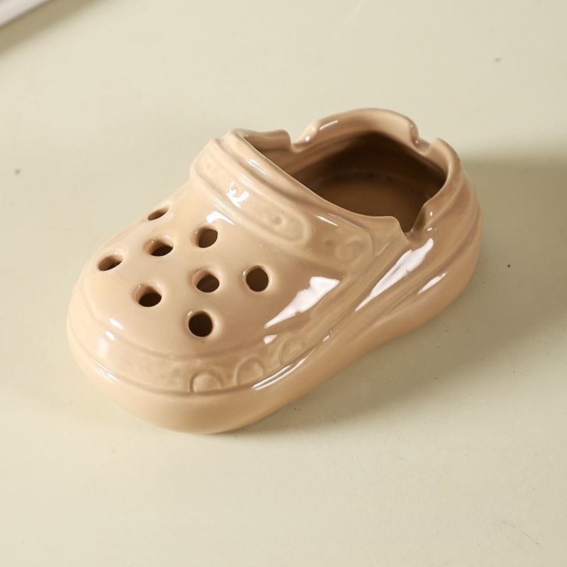 Ceramic Ashtray For Office And Home Use, Living Room Desktop Ashtray, High-Value Trendy Internet Celebrity Hole Shoes,_voghion.com