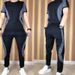 Lässiger kurzärmeliger Anzug für Herren, Sportbekleidung, große Laufbekleidung, dünner zweiteiliger Anzug_voghion.com