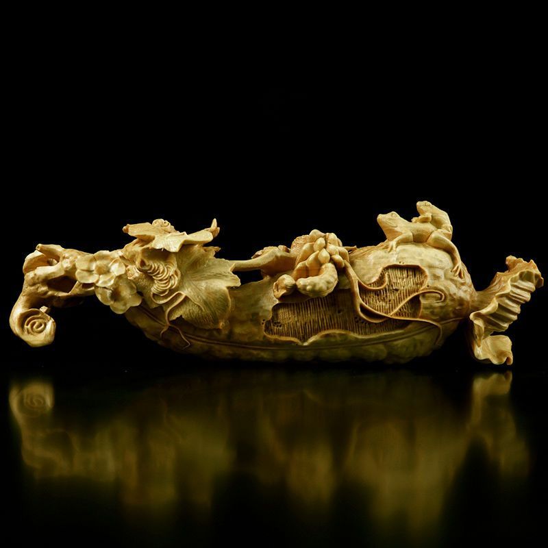 Boxwood Solid Wood Carving Artwork Chinese Style Home Decoration Ornament Valentine's Day Creative Gift Silky Affection_voghion.com