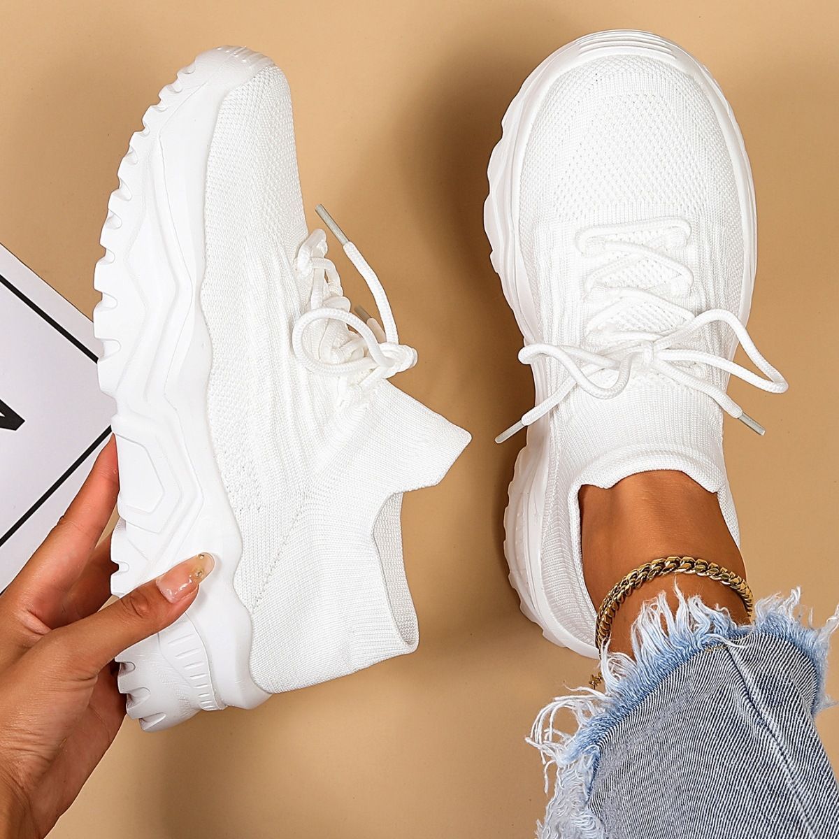 Scarpe da ginnastica traspiranti da donna taglie forti, slip-on, comode e comode_voghion.com