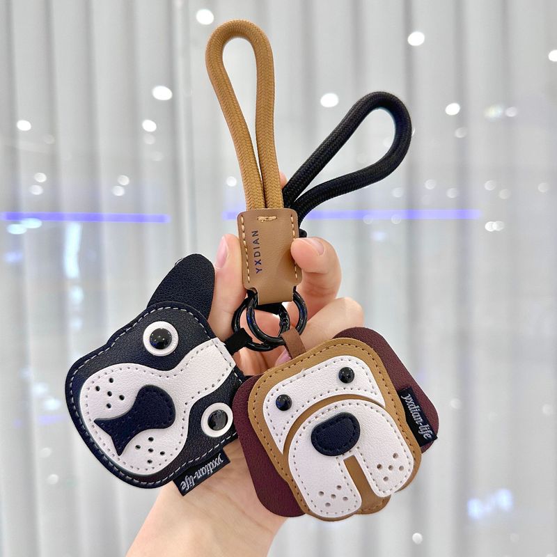 Süßer Leder-Welpen-Auto-Schlüsselanhänger für Männer und Frauen, Rucksack-Anhänger, kleine Ornamentkette, exquisiter Paar-Anhänger_voghion.com