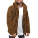 Lässige Fleecejacke mit Kapuze für Herren – warmer Wintermantel zum Knöpfen mit weichem Futter, stylische Streetwear für urbane Mode (Grau, Schwarz, Kaffeebraun, )_voghion.com