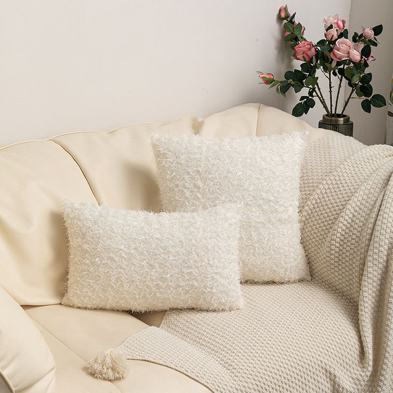 Uus ilus pulmahooaja valge pitslõngast stereo roosilillega padjapüür kodukaunistamise diivanipadjapüür_voghion.com