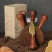 Solid Standable Handle And Fork Butter Acacia Wood Base Cheese Knife Set 6-Piece Gift Box_voghion.com