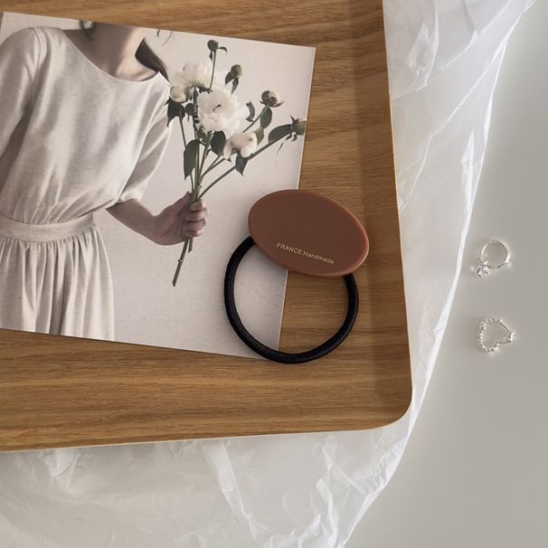 Stile coreano semplice, tutto abbinato, anello geometrico ovale in acrilico, personalità alla moda, elegante corda per capelli, coda di cavallo, elastico_voghion.com