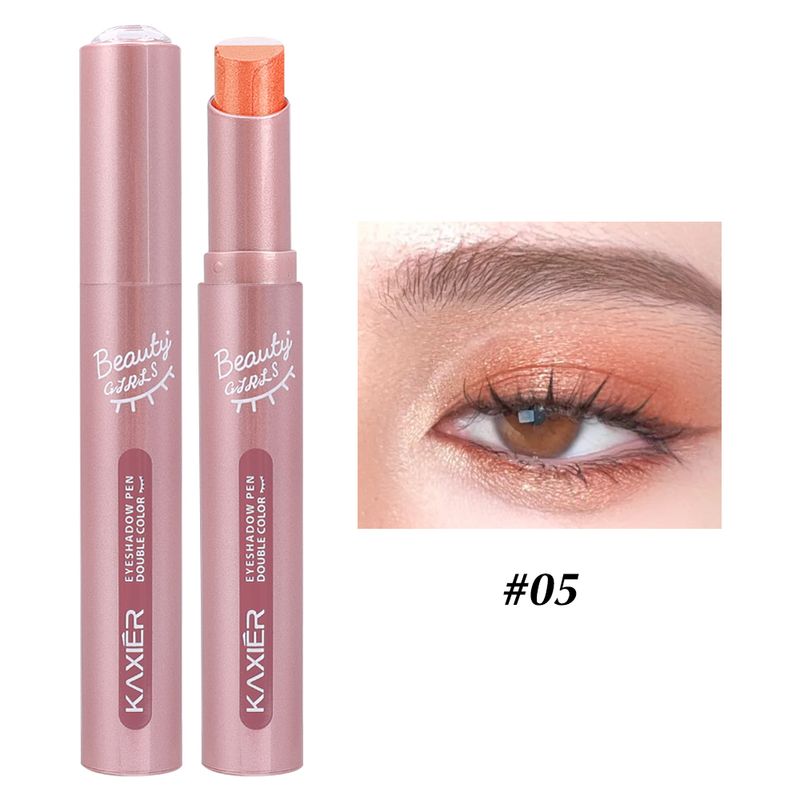 Matita ombretto opaco bicolore a cambiamento graduale, resistente all'acqua, resistente all'acqua, glitter color terra, matita per ombretti rosa_voghion.com