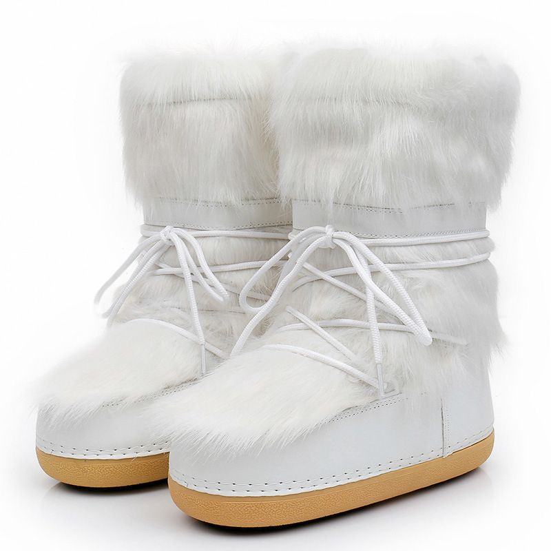 Chaussures pour femmes fournissent de nouvelles bottes spatiales à la mode, des chaussures de lune de style fourrure, des bottes de neige pour femmes et des femmes en velours_voghion.com