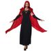 Ogrtač za odrasle, tamni gotički kostim za vješticu, vampir, crno-crveni_voghion.com
