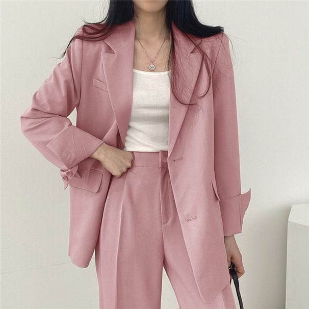 Rosa 2025 Neue Frühling Und Herbst Koreanische Chic Kleine Blazer Anzug Für Frauen Mit Einzigartige Design_voghion.com