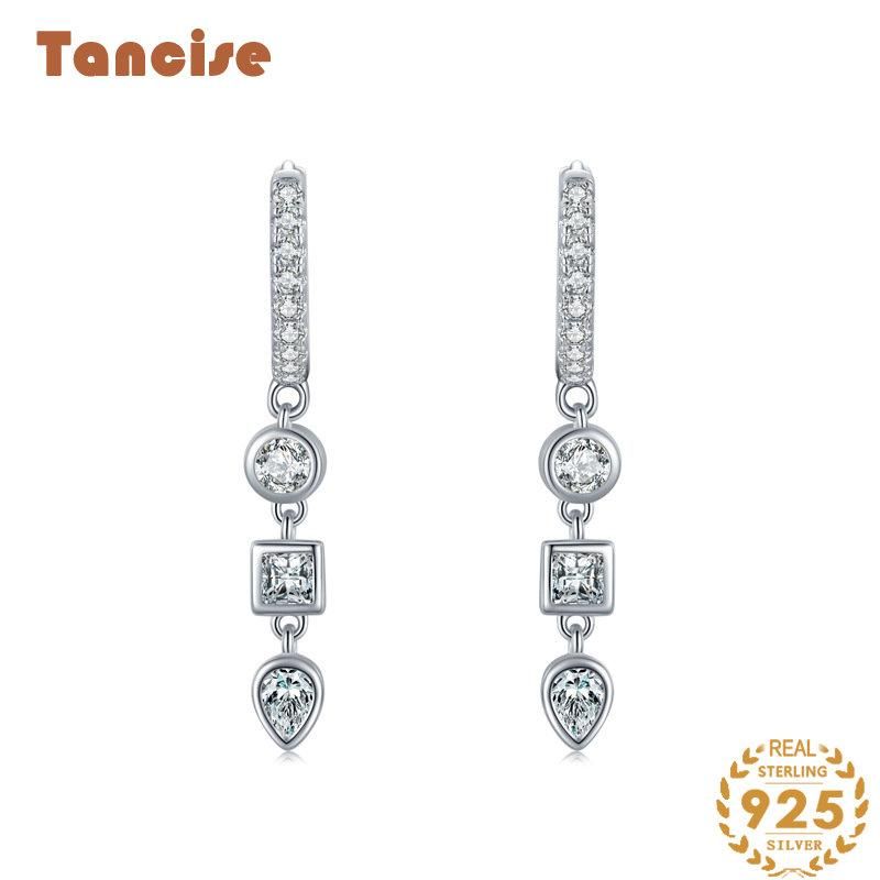 Tancise Zilveren Zirkoon Oorbellen Drop Oorbellen Voor Vrouwen Huwelijksfeest Geschenken_voghion.com