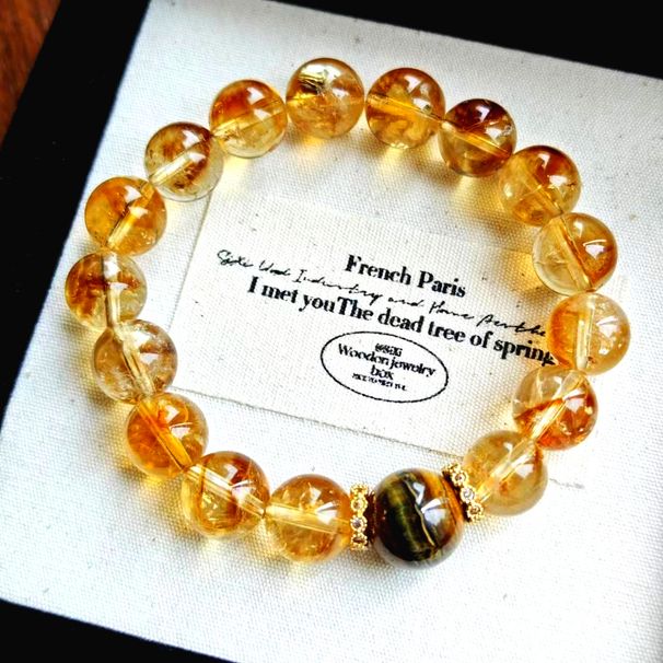 Bracelet en cristal jaune naturel pour femme, bijou en œil de tigre brisé, cristal énergétique, porte-bonheur_voghion.com
