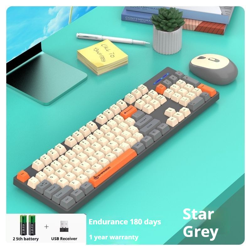 Shibadu W1060 Wireless 2.4G Keyboard And Mouse Set For Laptop Desktop Gaming Office Use_voghion.com