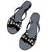 Dames flip-flops med sløyfe og nagler for kvinner Sommerhit Warren-stil sklisikre vanntette sandaler_voghion.com