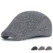 Spring and Autumn Men's Herringbone Duck Tongue Adjustable Circumference Size Forward Hat Fashionable British Beret_voghion.com