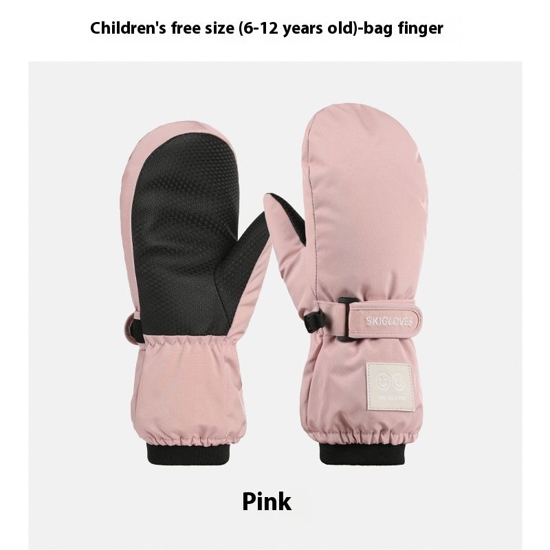 Herfst- en winterkinder warme skihandschoenen Winterfietsen Volledige vinger Anti-koude sport Antislip voor jongens en meisjes Touchscreen_voghion.com
