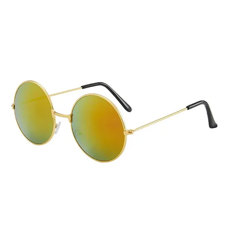 Mode Retro Kleine Ronde Zonnebril Vintage Merk Shades Zwarte Metalen Zonnebril voor Vrouwen Modeontwerper Lunette_voghion.com