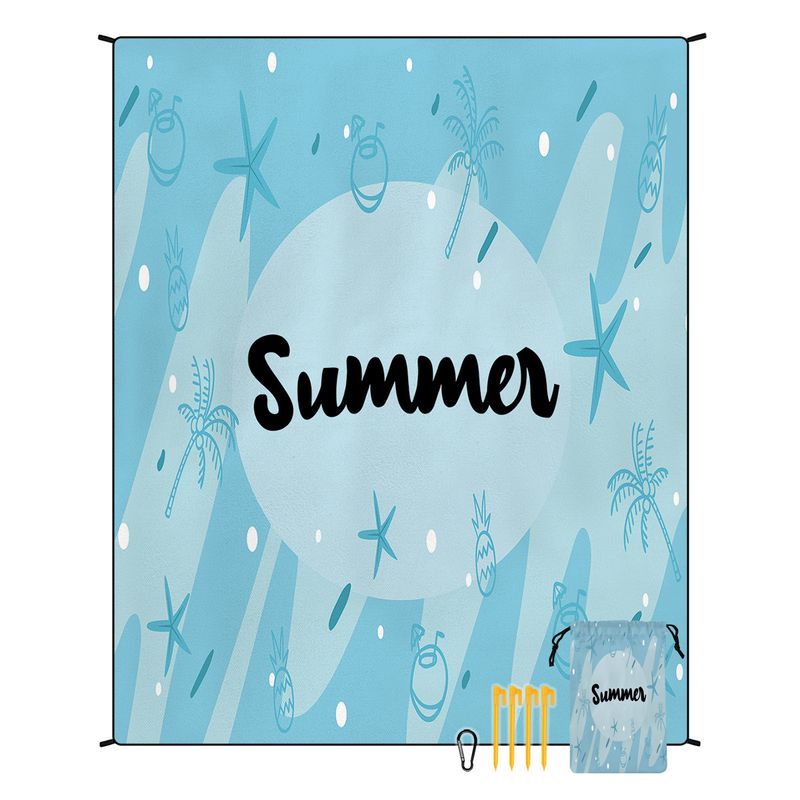 Anpassbare Strandmatte mit Sommerdruck – wasserdicht, schnelltrocknend und sandabweisend (180 x 200 cm, Polyester, für Strand, Picknick und Reisen)​​_voghion.com